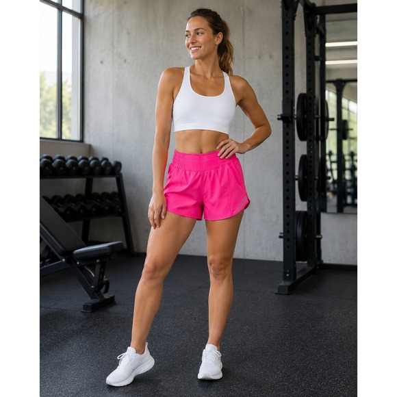 lululemon athletica Pants - Lululemon 2023 Hotty Hot High-Rise Lined Shorts 4" Size 4 Lip Gloss Hot Pink